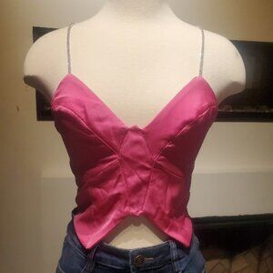 Pink Fairy Core Lace Up Club Top Size Medium